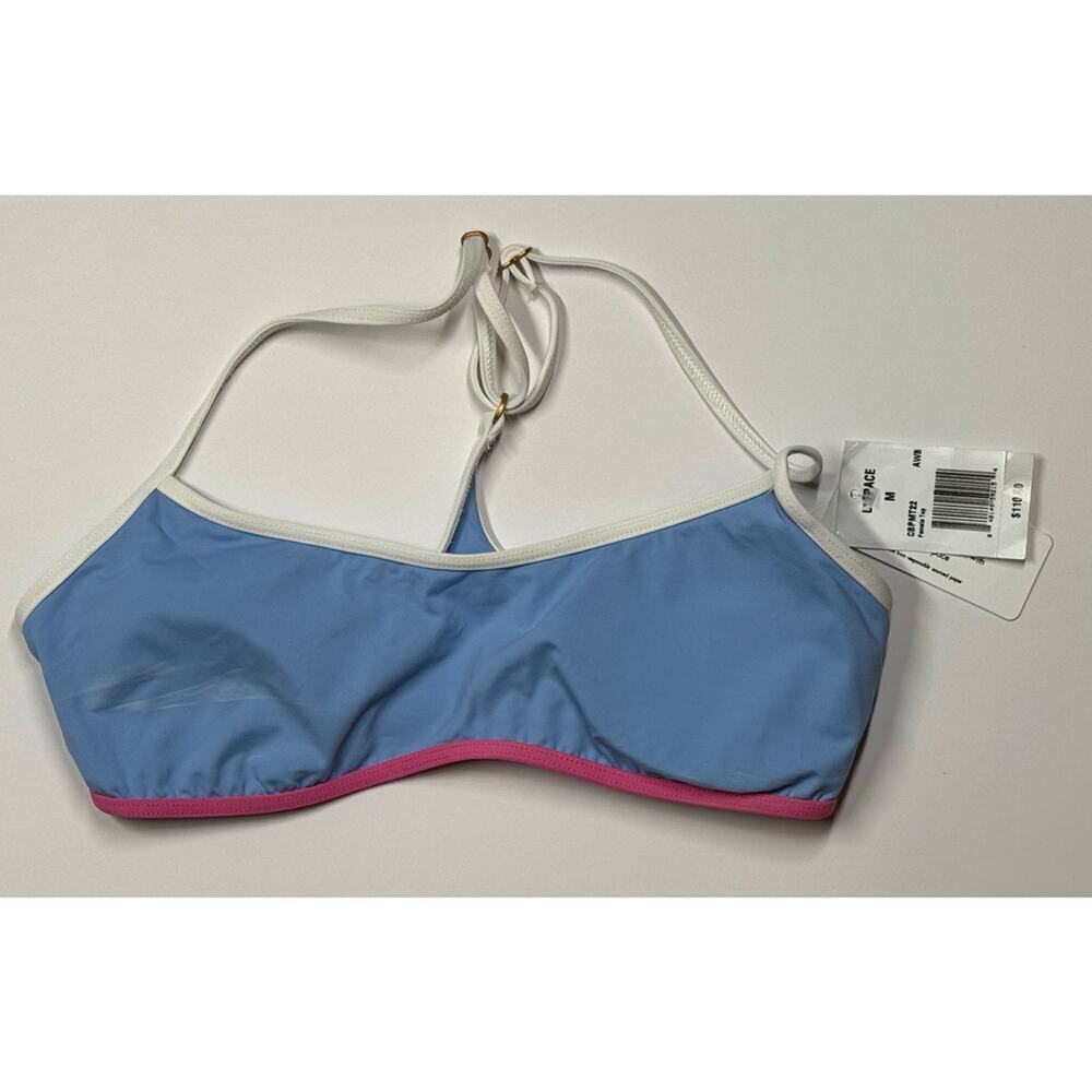 L Space Pamela Blue Swim Bikini Top M Medium NWT